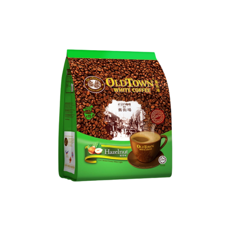올드타운 화이트커피 헤이즐럿맛 한봉지 15개입 600g (Old town hanzelnut)