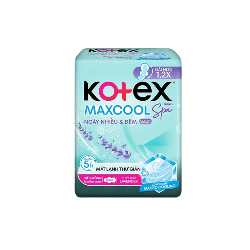 베트남 Kotex MAX COOL 생리대 28cm 6개입 (bvs 6 miếng)