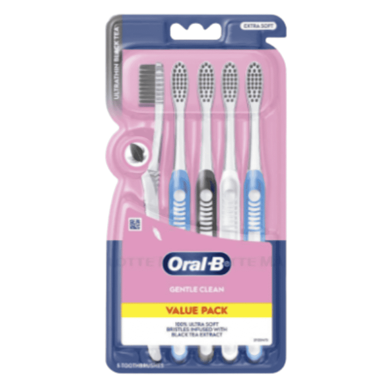 L-오랄비 흑차 칫솔 5개입 (Bàn Chải Đánh Răng Oral B Trà Đen Bộ 5 Cái)