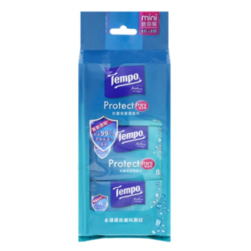 L-Tempo 프로텍트 미니 물티슈 6개입(Khăn Ướt Tempo Protect Mini Túi 6 Gói)