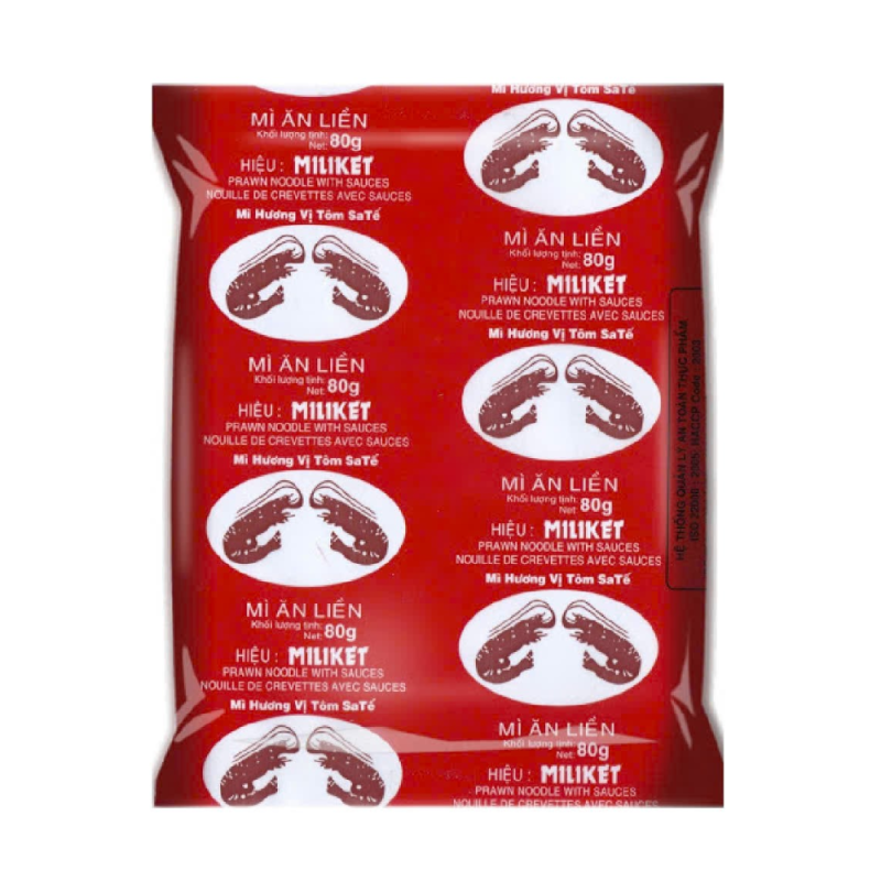 A-밀리켓 칠리소스 새우 국수 80g(Mì Tôm sa tế Miliket 80g)