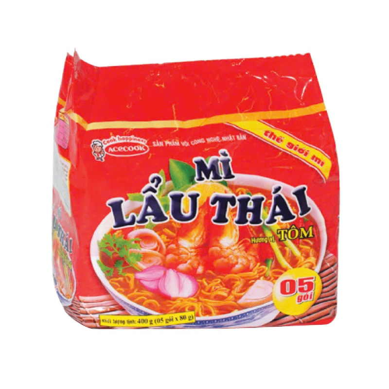 A-태국식 새우 핫팟 국수 5개입 81g 누들월드(Lô 5 mì lẩu thái tôm Thế Giới Mì 81g)