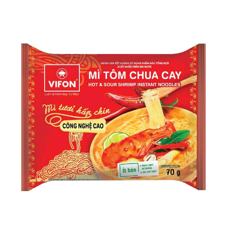 A-비폰 매운새우 생면 70g(Mì tươi Vifon tôm chua cay 70g)