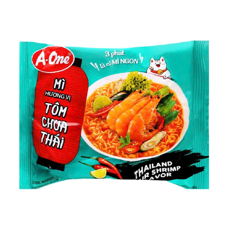 A-A-One 타이 사워 새우 국수 85g(Mì tôm chua Thái A-One 85g)