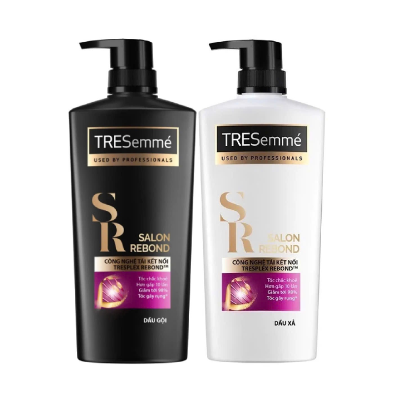 A-TRESemmé 살롱 리본드 샴푸 + 컨디셔너 콤보 480g(Combo dầu gội + dầu xả TRESemmé Salon Rebond 480g)