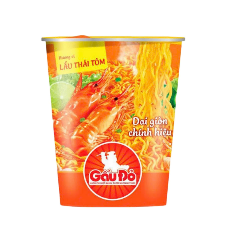 A-레드베어 매운새우컵라면 65g(Mì ly Gấu Đỏ tôm chua cay 65g)