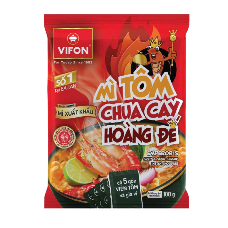 A-비폰 황제 매운새우국수 100g(Mì Vifon vị tôm chua cay hoàng đế gói 100g)