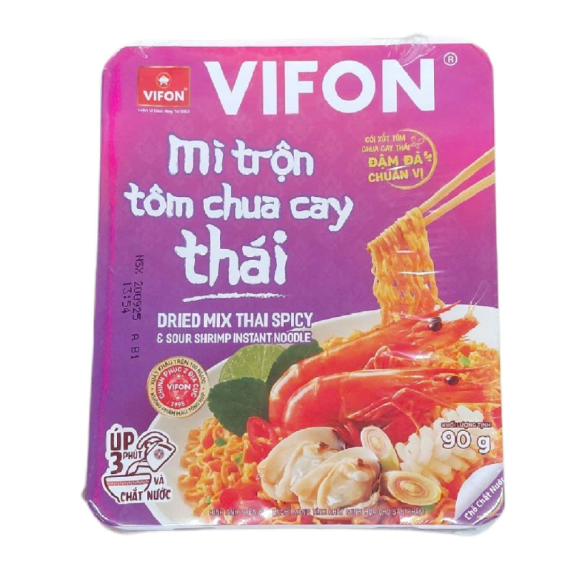 A-비폰 매운새우볶음면 90g(Mì trộn Vifon khay tôm chua cay thái 90g)
