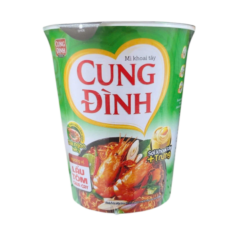 A-궁딘 매운 새우 핫팟 인스턴트 라면 71g(Mì ly Cung Đình lẩu tôm chua cay 71g)