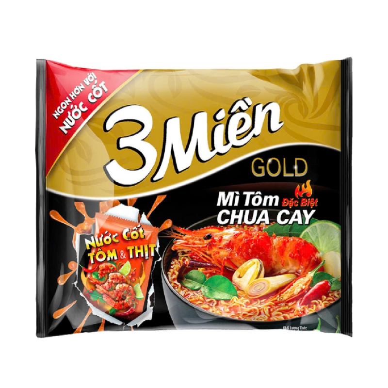 A-미엔골드 특제 매콤새콤 새우면 3개 75g(Mì 3 Miền Gold tôm chua cay đặc biệt 75g)