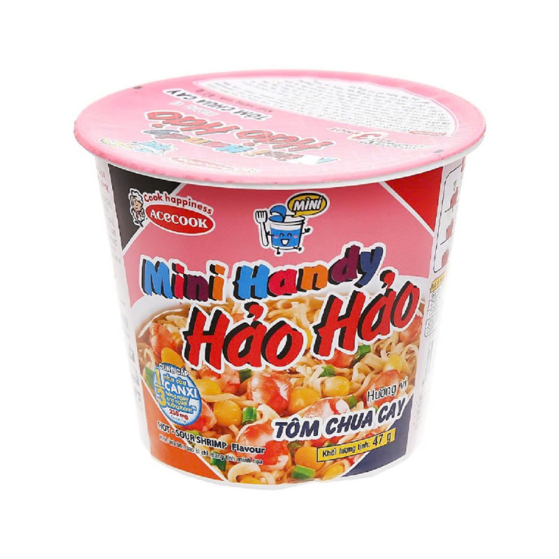 A-하오하오 핸디 미니 컵라면 매콤새콤 새우 47g(Mì ly mini Hảo Hảo Handy tôm chua cay 47g)