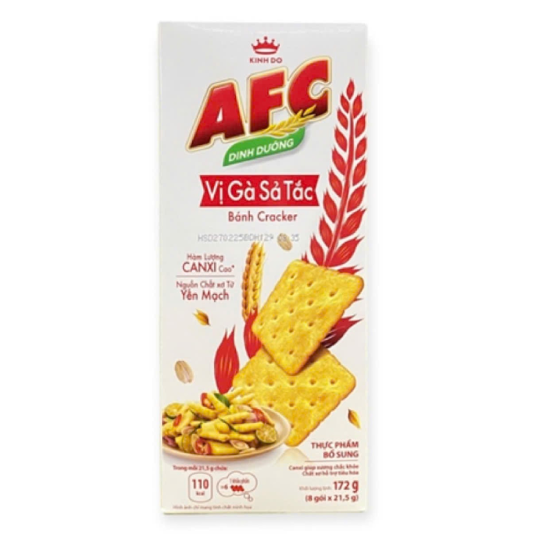 A-AFC 치킨 레몬그라스 라임 향 크래커 172g (Bánh cracker AFC vị gà sả tắc 172g)