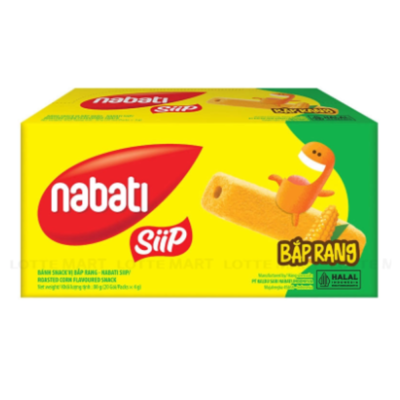 L-나바티 시입 팝콘맛 스낵 비스킷, 80g 상자 (Bánh Snack Nabati Siip Vị Bắp Rang Hộp 80G)