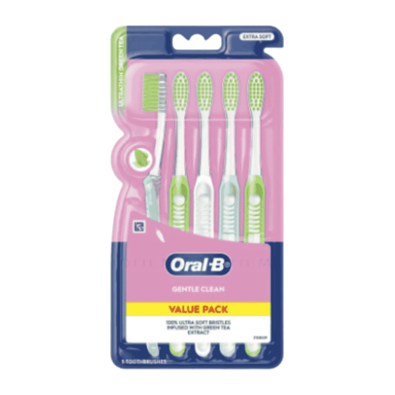 L-오랄비 슈퍼 소프트 그린티 칫솔 5개입 (Bàn Chải Đánh Răng Oral B Trà Xanh Bộ 5 Cái)