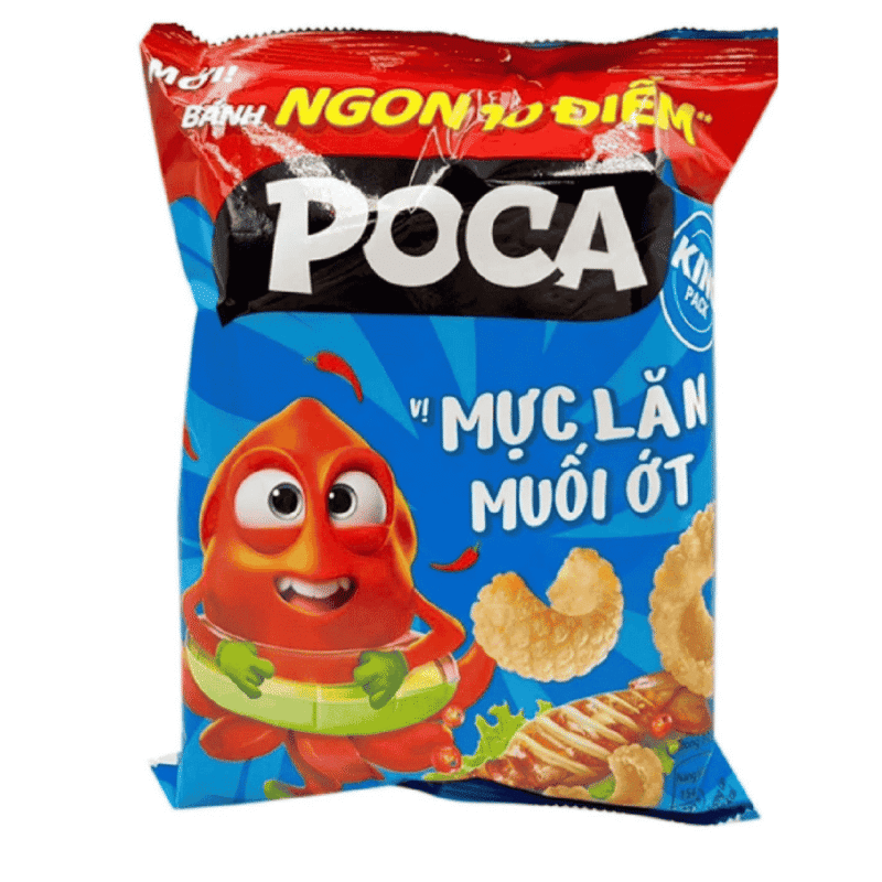 A-포카 오징어 스낵 (소금과 고추맛) 60g (Snack poca mực lăn muối ớt 60g)