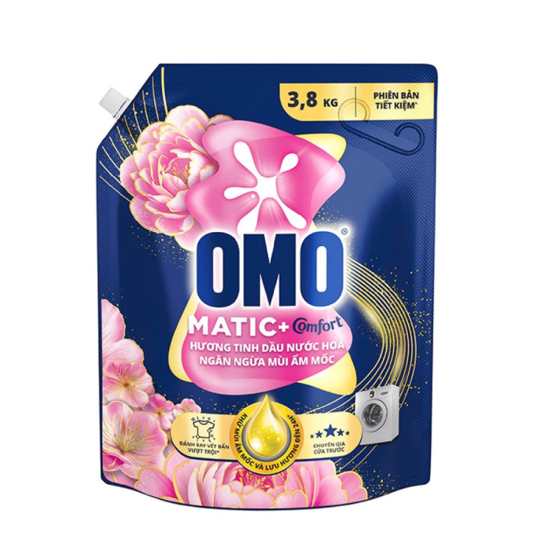 A-OMO Matic "전면 투입" 세탁 세제, 곰팡이 냄새 방지 3.8kg (Nước giặt OMO Matic "Cửa trước" ngăn mùi ẩm mốc 3.8kg)