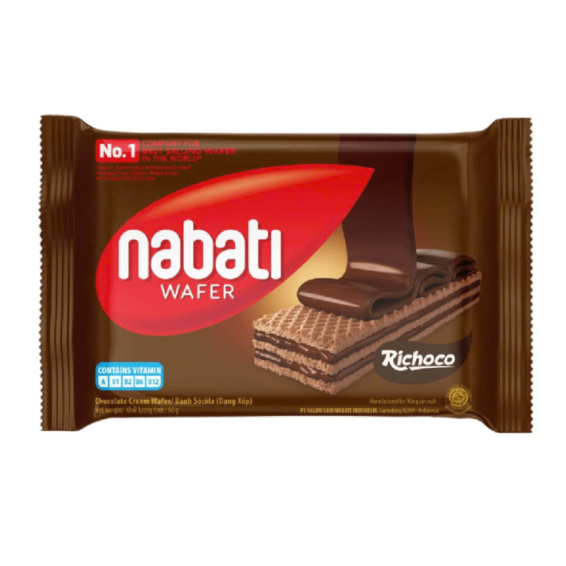 A-나바티 리초코 초콜릿 웨이퍼 비스킷 52g (Bánh xốp Nabati Richoco socola 52g)