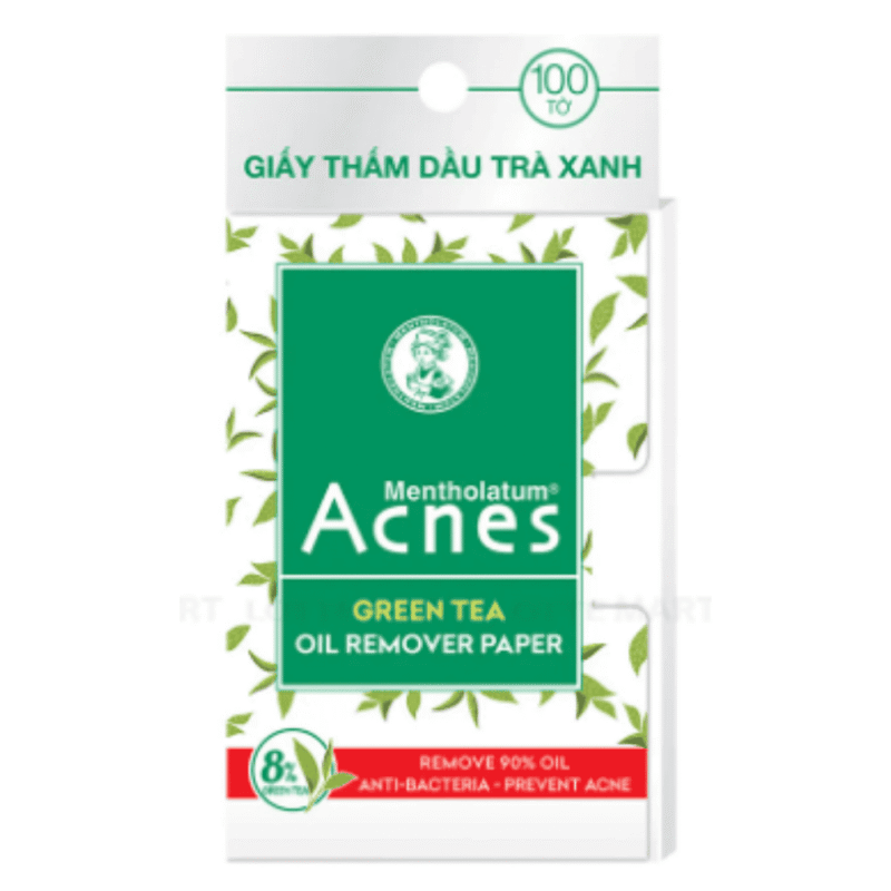 L-Acnes 녹차향 흡유지 100매 (Giấy Thấm Dầu Acnes Trà Xanh 100 Tờ)