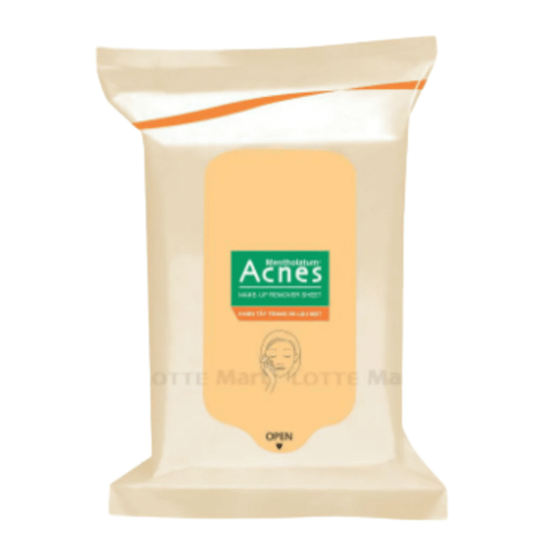 L-Acnes 메이크업 리무버 시트 20매 (Khăn Tẩy Trang Và Lau Mặt Acnes Gói 20 Miếng)