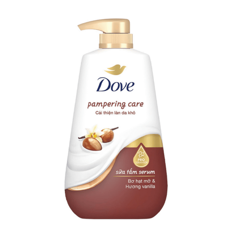 A-도브 시어버터 & 바닐라 세럼 바디워시 500g (Sữa tắm serum Dove bơ hạt mỡ & vanilla 500g)