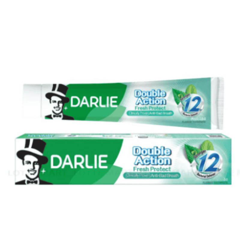 L-달리에 더블 액션 프레시 프로텍트 불소 함유 프레시 민트 치약, 180g 튜브 (Kem Đánh Răng Darlie Double Action Fresh Protect Fluoride Fresh Mint Tuýp 180G)