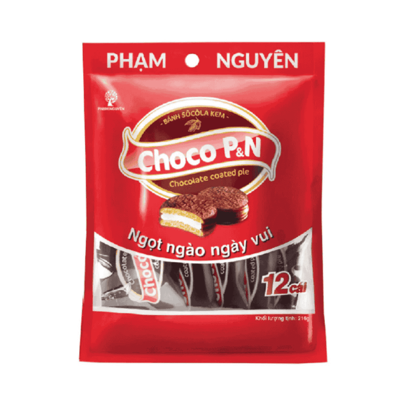 A-PN 초코 비스킷, 12개입, 216g (Bánh Choco PN bịch 12 cái 216g)