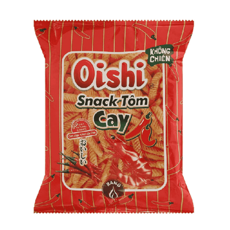 A-오이시 매운 새우 스낵 32g (Snack Oishi tôm cay 32g)