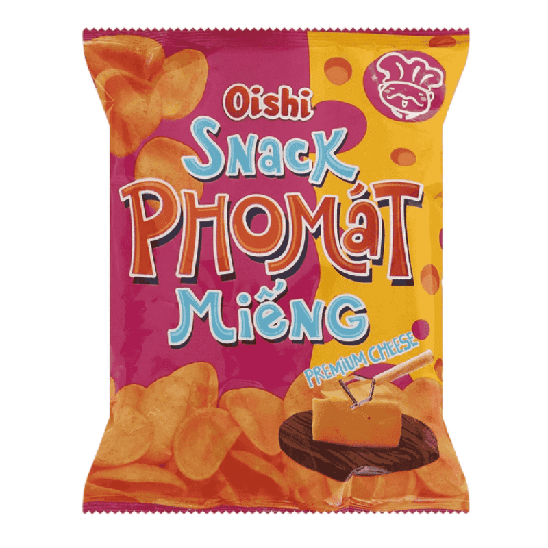 A-오이시 치즈 스낵 슬라이스 32g (Snack Oishi phô mát miếng 32g)