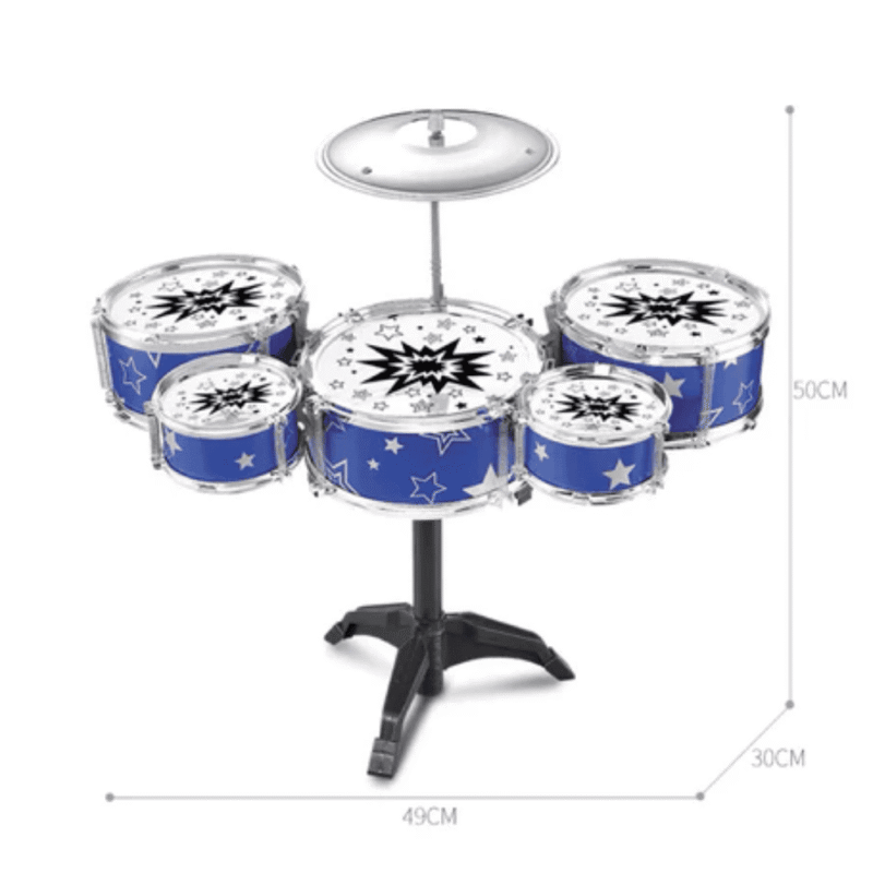 K-아기용 장난감 북, 의자가 있는 북 장난감 (작은 파란색 북) (Trống đồ chơi cho bé, đồ chơi đánh trống kèm ghế (Trống nhỏ xanh))