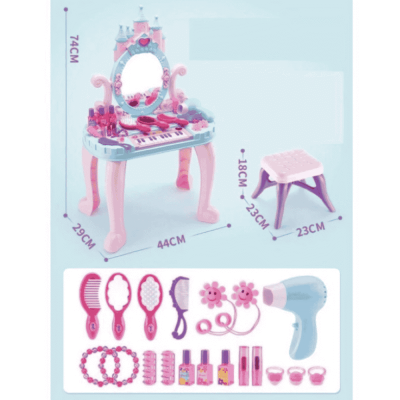 K-어린이용 대형 화장대 장난감 세트 (피아노 포함), 대형 화장대 역할놀이 장난감, 최고급 품질 (Bộ đồ chơi trang điểm cỡ lớn có kèm đàn piano cho bé, đồ chơi đóng vai bàn trang điểm cỡ lớn, hàng loại 1 xịn)