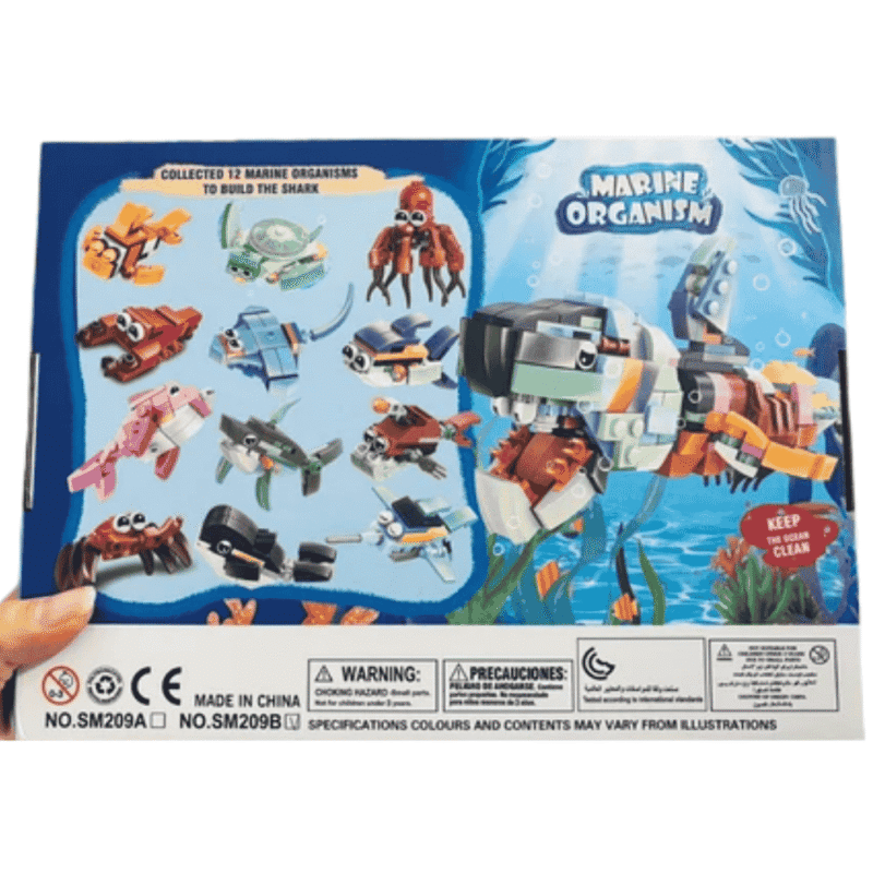 K-12가지 해양 생물 블록 세트 (Đồ chơi xếp hình khối 12in1 sinh vật biển)