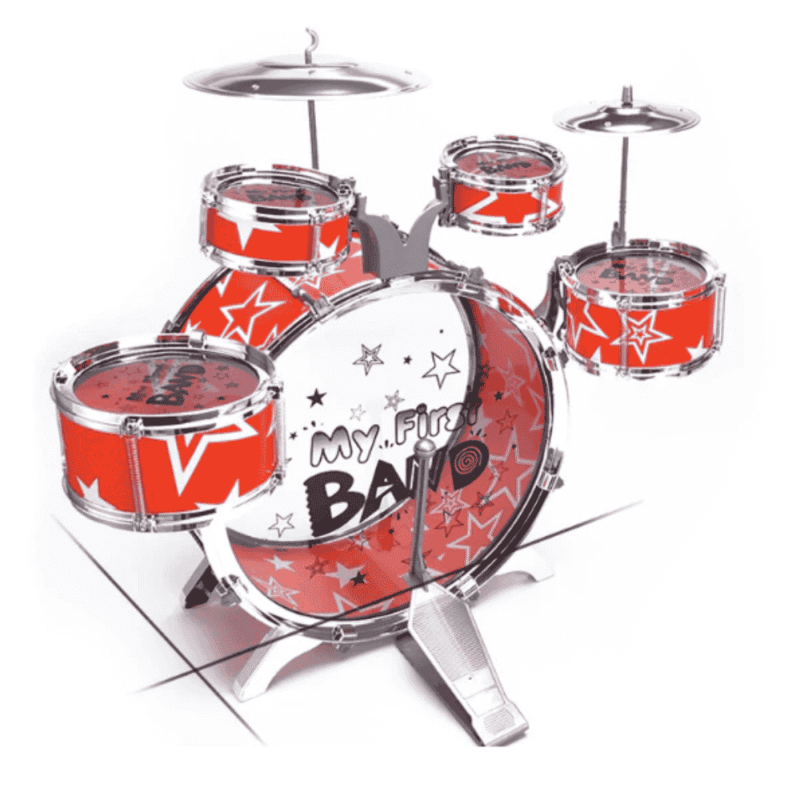 K-아기용 장난감 드럼, 의자가 포함된 드럼 세트 (큰 오렌지색 드럼) (Trống đồ chơi cho bé, đồ chơi đánh trống kèm ghế (Trống lớn cam))