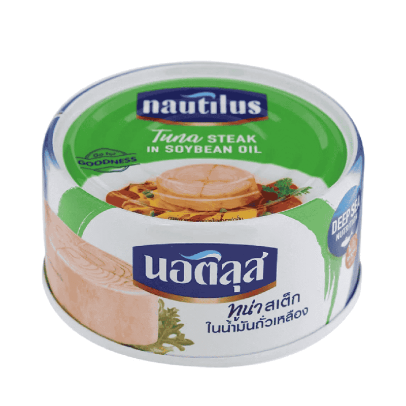 A-기름에 담긴 앵무조개 참치 덩어리 170g (Cá ngừ cắt khúc ngâm dầu Nautilus 170g)