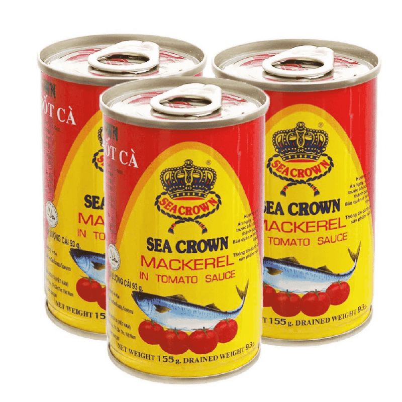 A-토마토 소스에 담긴 고등어 3마리 (155g) (Lô 3 cá nục sốt cà Sea Crown 155g)