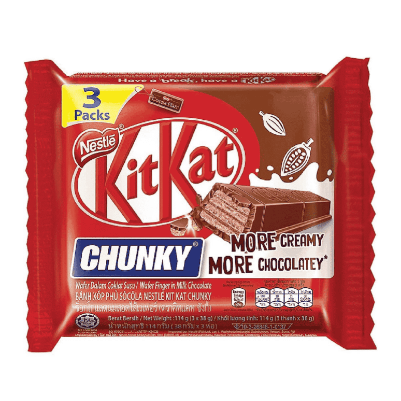 A-네슬레 킷캣 청키 웨이퍼 3개입 (38g) (Lô 3 bánh xốp Nestle Kitkat Chunky 38g)