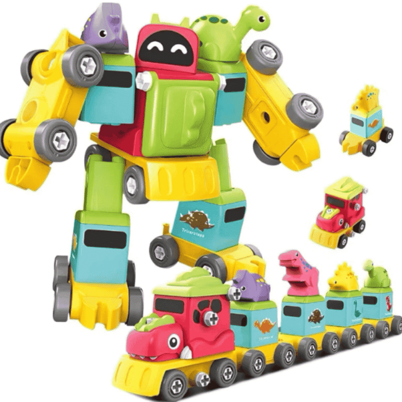 K-이 고급 2-in-1 로봇 및 공룡 기차 조립 세트는 고품질 소재로 제작되었습니다. (Bộ lắp ráp cao cấp 2in1 robot và đoàn tàu khủng long được làm từ chất liệu cao cấp)