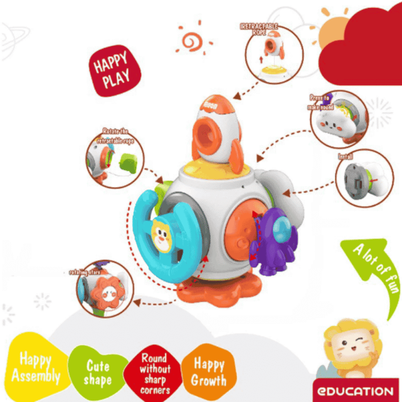 K-어린이용 6가지 기능 휴대용 놀이 블록, 손아귀 힘 발달 및 훈련 (Bộ đồ chơi xếp hình di động sáu chức năng này giúp phát triển và tăng cường cơ tay cho trẻ.)