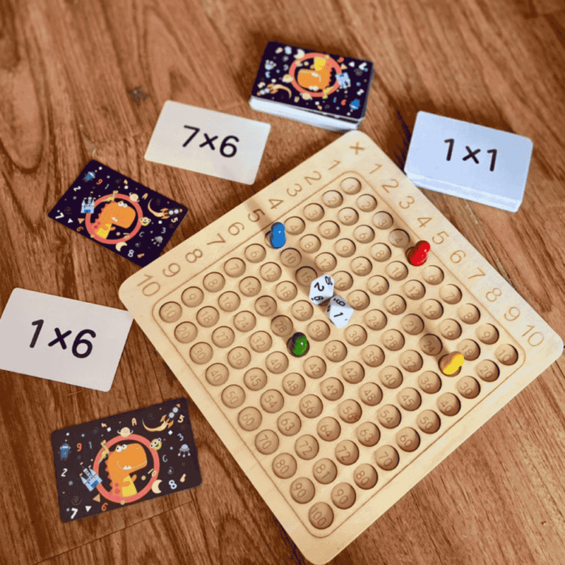 K-몬테소리 교육법에 기반한 편리한 교육 도구인 다용도 나무 곱셈 학습판입니다. (Bảng gỗ học toán nhân đa năng tiện dụng giáo dục theo phương pháp Montessori)