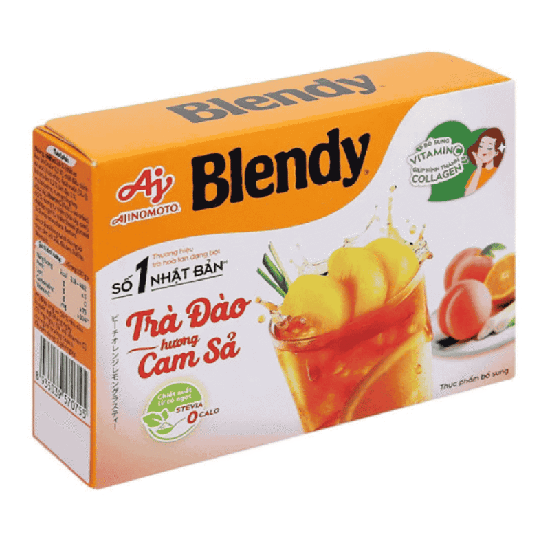 A-블렌디 복숭아, 오렌지, 레몬그라스 향 차, 11g x 8개입 ( Trà đào hương cam sả Blendy 8 gói x 11g)