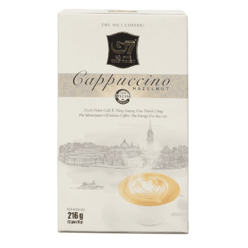 A-G7 레전드 카푸치노 헤이즐넛 커피, 18g x 12개입 (Cà phê G7 Legend Capuchino Hazelnut 12 gói x18g)