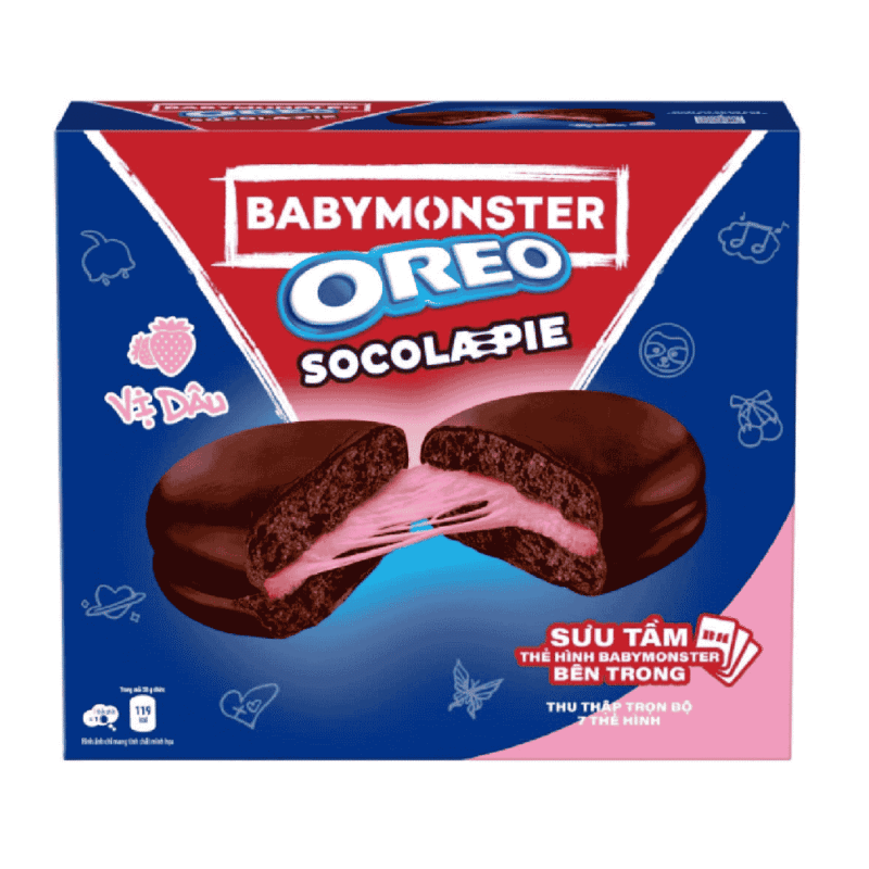 A-오레오 딸기 초콜릿 파이 336g (Bánh socola Pie Oreo vị dâu 336g)