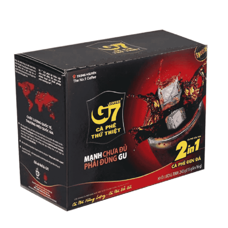 A-G7 2in1 블랙 아이스 커피, 16g x 15개입 (Cà phê G7 2in1 đen đá 15 gói x16g)