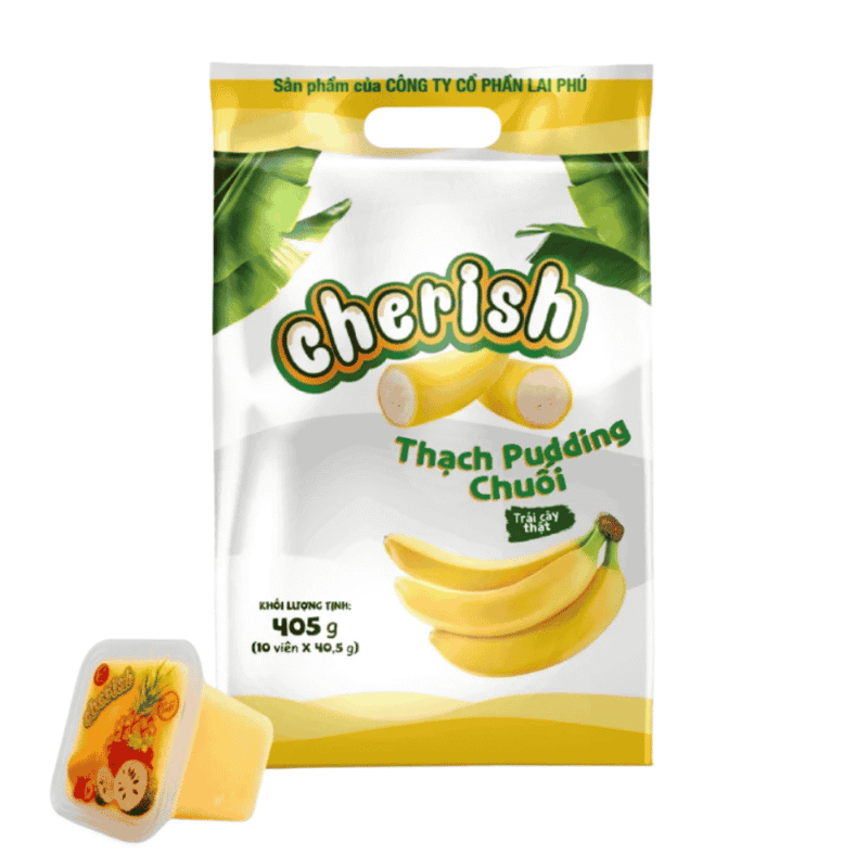 Cherish 바나나 푸딩 405g (Thạch Pudding Cherish Trái Cây Vị chuối 405G)