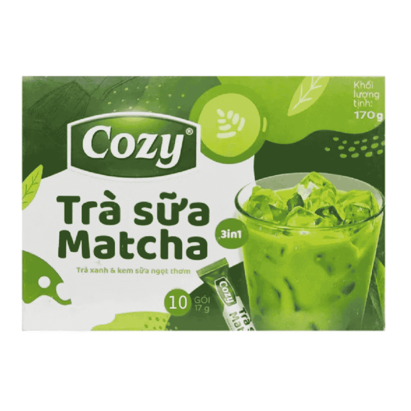 A-코지 말차 3in1 밀크티, 17g 티백 10개입 (Trà sữa Cozy Matcha 3in1 hộp 10 gói x17g)