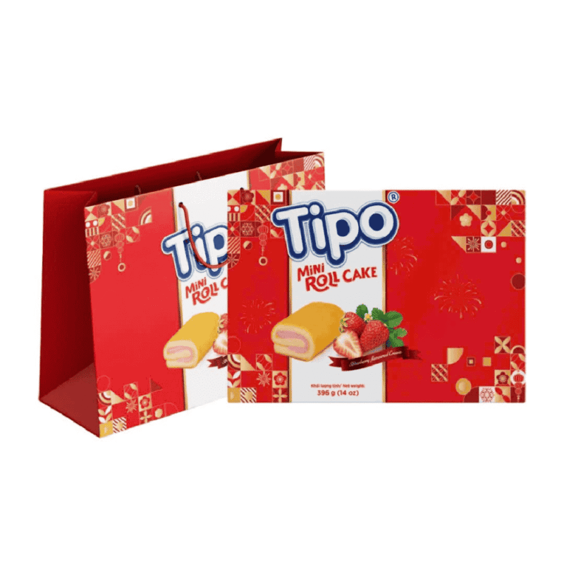 A-스위스롤 티포 딸기 비스킷 396g (Bánh Swissroll Tipo dâu 396g)