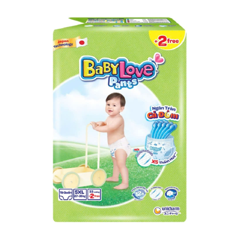A-BabyLove 기저귀 팬츠 5XL 사이즈 33개 (Tả quần BabyLove size 5XL 33 MIẾNG)