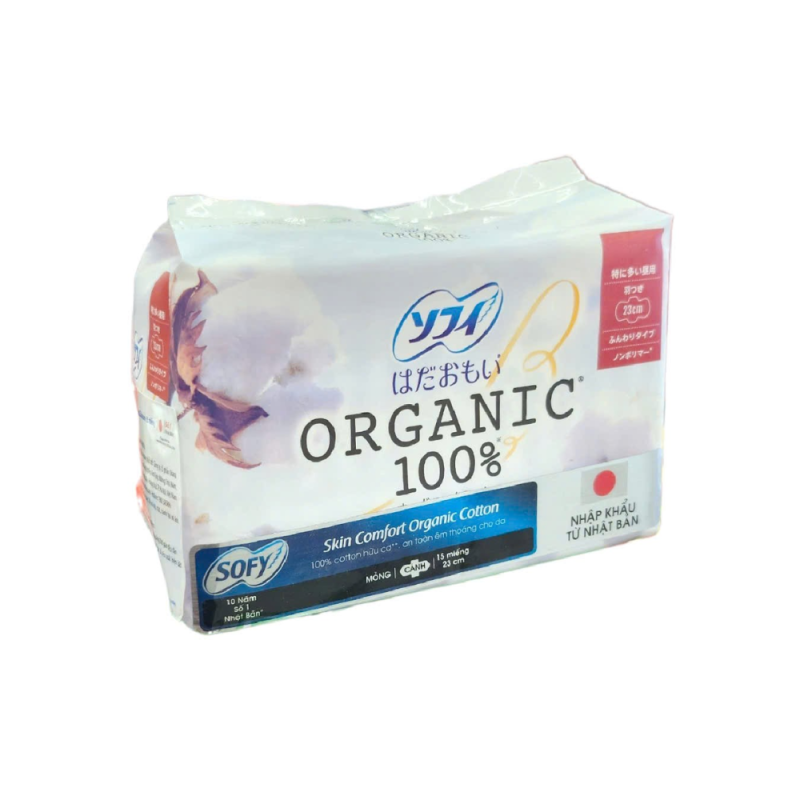 A-Sofy Organic 생리대 23cm 15매 (Băng vệ sinh Sofy Organic 23cm gói 15 miếng)