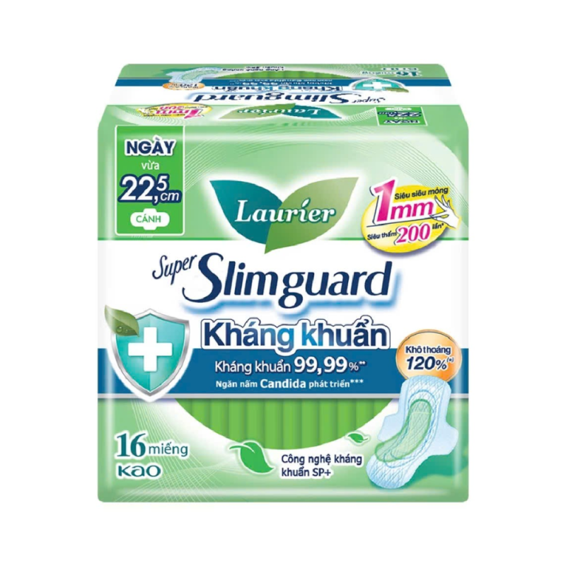 A-Laurier Slimguard 생리대 22.5cm 16매 (Băng vệ sinh Laurier super slimguard 22.5cm 16 miếng)