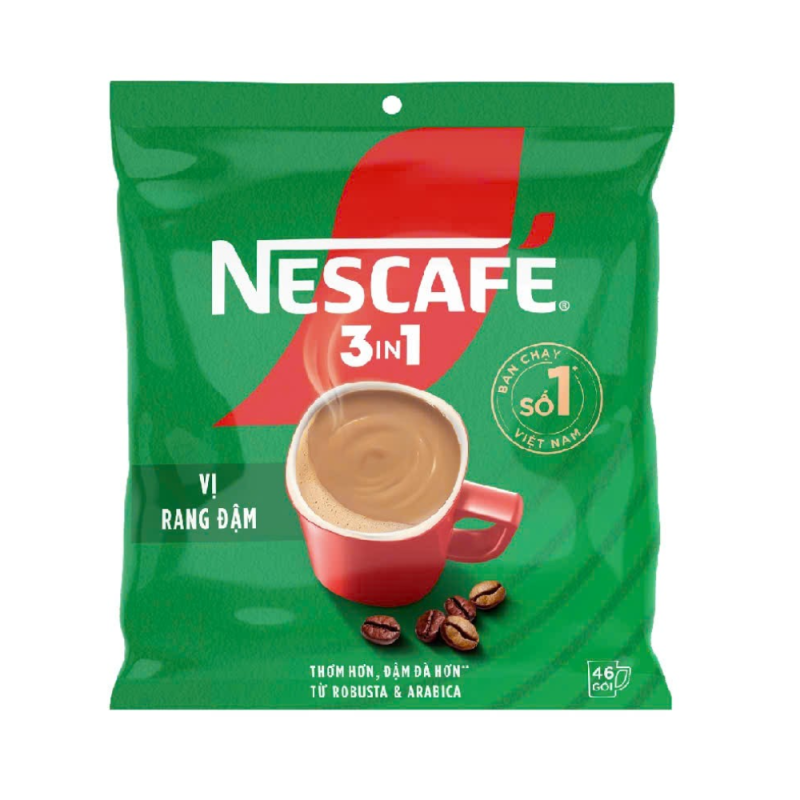 A-Nescafe 3 in 1 진한 커피 46팩 x 16g (Cà phê Nescafe đậm vị 3in1 bịch 46 gói x 16g)