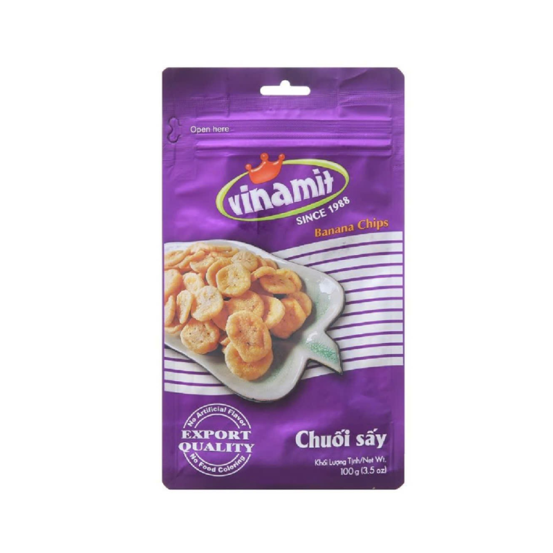 A-Vinamit 비나밋 바삭바삭 말린 바나나 100G (Chuối sấy Delta Vinamit 100g)